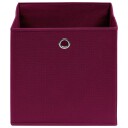vidaXL Oppbevaringsbokser 10 stk uvevd stoff 28x28x28 cm mørkerød