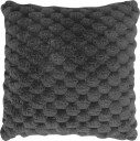 Nordstrand Home Pyntepute - 45x45 cm - Grå - Fake fur sofapute - Vaffel struktur -