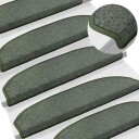  Selvlimende trappematter 15 pcs Mørkegrønn 80 x 24,5 x 3,5 cm