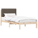  Sengeramme med Polstret Hodegjerde Gråbrun 90 x 200 cm