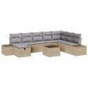 vidaXL Hagesofa Set 9 stk. Beige polyrotting