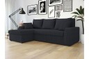 Alvared Sofa med Sjeselong 3 seter   Svart