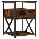 vidaXL Nattbord røkt eik 40x42x55 cm konstruert tre