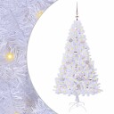  Kunstig juletre med 150 LED med stativ Hvit 150 cm PVC og stål