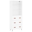  Highboard hvit 69,5x34x180 cm konstruert tre