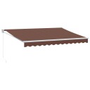  Manuell uttrekkbar markise brun 350x250 cm