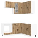 vidaXL Kjøkken enhet LUCCA 8 pcs Artisan eik Konstruert tre