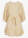 Vila Guaca Fel O Neck 3/4 Short Dress Gul 34