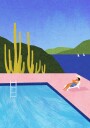 Poolside Ocean View Plakat / 50x70