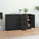 vidaXL Skjenker 2 stk svart 60x30x70 cm konstruert tre