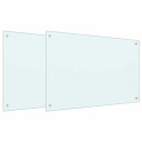 vidaXL Kjøkkenbakplate 2 pcs Hvit 90 x 60 cm herdet glass