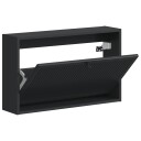 vidaXL Vegghengt skoskap EDE 71 x 17 x 43 cm Konstruert tre Svart
