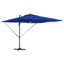  Cantilever Roma Parasol med LED er azurblå 286x285x270 cm Aluminium