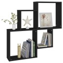 vidaXL Kubeformet vegghylle svart 80x15x78,5 cm sponplate