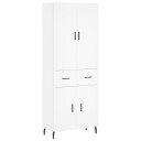 vidaXL Highboard hvit 69,5x34x180 cm konstruert tre 8720845475833