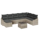 vidaXL Sofa sett 9 stk. Lysegrå polyrotting