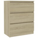 vidaXL Skjenk sonoma eik 60x35x76 cm konstruert tre