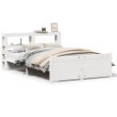  Sengeramme med hodegavl hvit 150x200 cm heltre furu 3306024