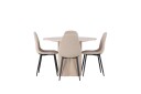 Venture Home Olivia Spisegruppe 110 cm Rund med 4 Polar Stoler Whitewash