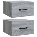 vidaXL Veggmonterte nattbord 2 stk grå sonoma 35x35x20 cm