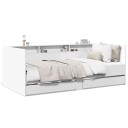  Dagseng med skuffer hvit 75x190 cm konstruert tre 8721102625138