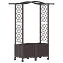 vidaXL Hevet Bed med Trellis og Tak Brun 125 x 40 x 144 cm PP