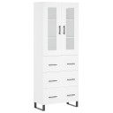  Highboard hvit 69,5x34x180 cm konstruert tre