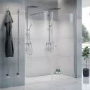 Macro Spirit Dusjhjørne Swing 100x100 cm, Sort/Klart Glass