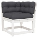  Hagesofa for hjørne med pute hvit 73x73x78 cm heltre furu 844685