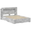  Sengeramme med oppbevaring Betonggrå 160 x 200 cm