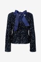 pieces   Topp Pckammy Ls Deep Back Bow Top Jrs Bc   Blå