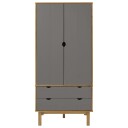 vidaXL Garderobe brun og grå 76,5x53x172 cm heltre furu