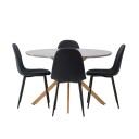Spisegruppe Venture Home Piazza Ø120 cm med 4st Polar Spisestoler