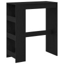 vidaXL Barbord med hyller svart eik 90x40x103,5 cm konstruert tre