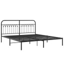  Sengeramme i metall med sengegavl svart 183x203 cm 8721102644931