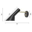 Louis Poulsen AJ Vegglampe HW w/Switch Brass/Black