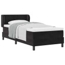  Box Spring Senge med Madrass Svart 100x200 cm Fløyel
