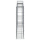 vidaXL Gabionkurv buet 300x30x120/140 cm galvanisert jern