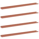  Vegghylle med hylle 4 pcs Rød 115 x 9 x 3 cm Konstruert tre
