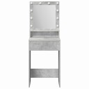  Sminkebord med LED lamper Betonggrå 50x41x135 cm