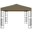 vidaXL Paviljong 3x3 m gråbrun stoff