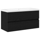  Vaskeskap Veggmontert Svart eik 90 x 39 x 62 cm Konstruert tre