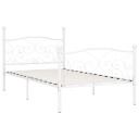 vidaXL Sengeramme med spilebase hvit metall 100x200 cm