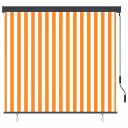  Utendørs Rullegardin oransje og hvit 180 x 250 cm stoff
