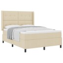  Box Spring Seng med Madrass Krem 140x200 cm Stoff