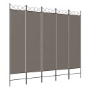 vidaXL Romdeler 5 paneler antrasitt 200x220 cm stoff