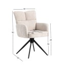 Stol HOME4YOU Lorena svingbar Hvit - Hvit