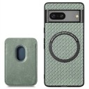 Google Pixel 7 Magnetisk Deksel med Kortluke Karbonfiber Grønn