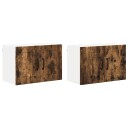  Kjøkkenvegghyller 2 pcs Røkt eik 60 x 31 x 40 cm Konstruert tre