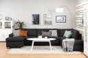 Crazy 5 seters Høyrevendt U formet X Large Sofa med Divan og Sjeselong i Stoff   Antrasitt